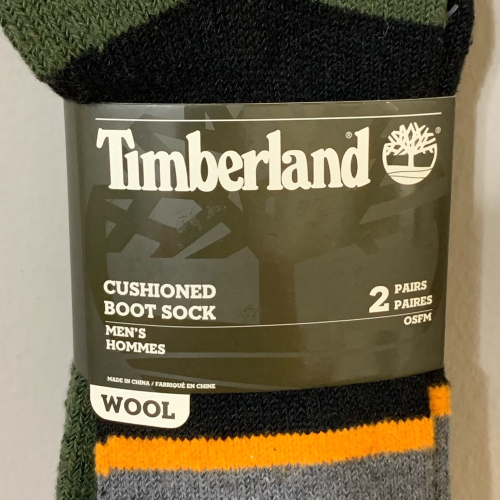 NEW Timberland Men's Wool Boot Socks 2 Pair OSFM
